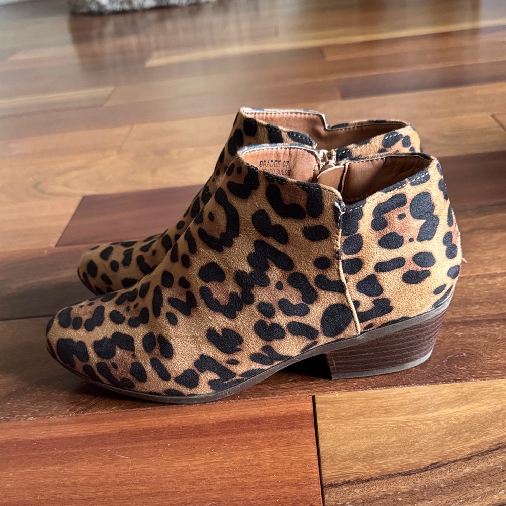 Bella Marie Leopard Print Ankle Boots